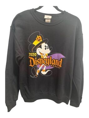 Disney Black Crewneck Sweatshirt with Halloween Mickey Graphic